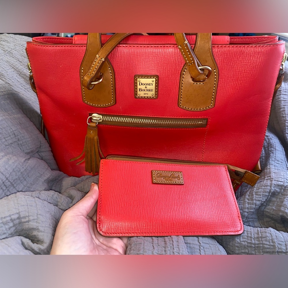 Dooney & Bourke Morgan Leather Shopper Shoulder Bag & Zip Pouch